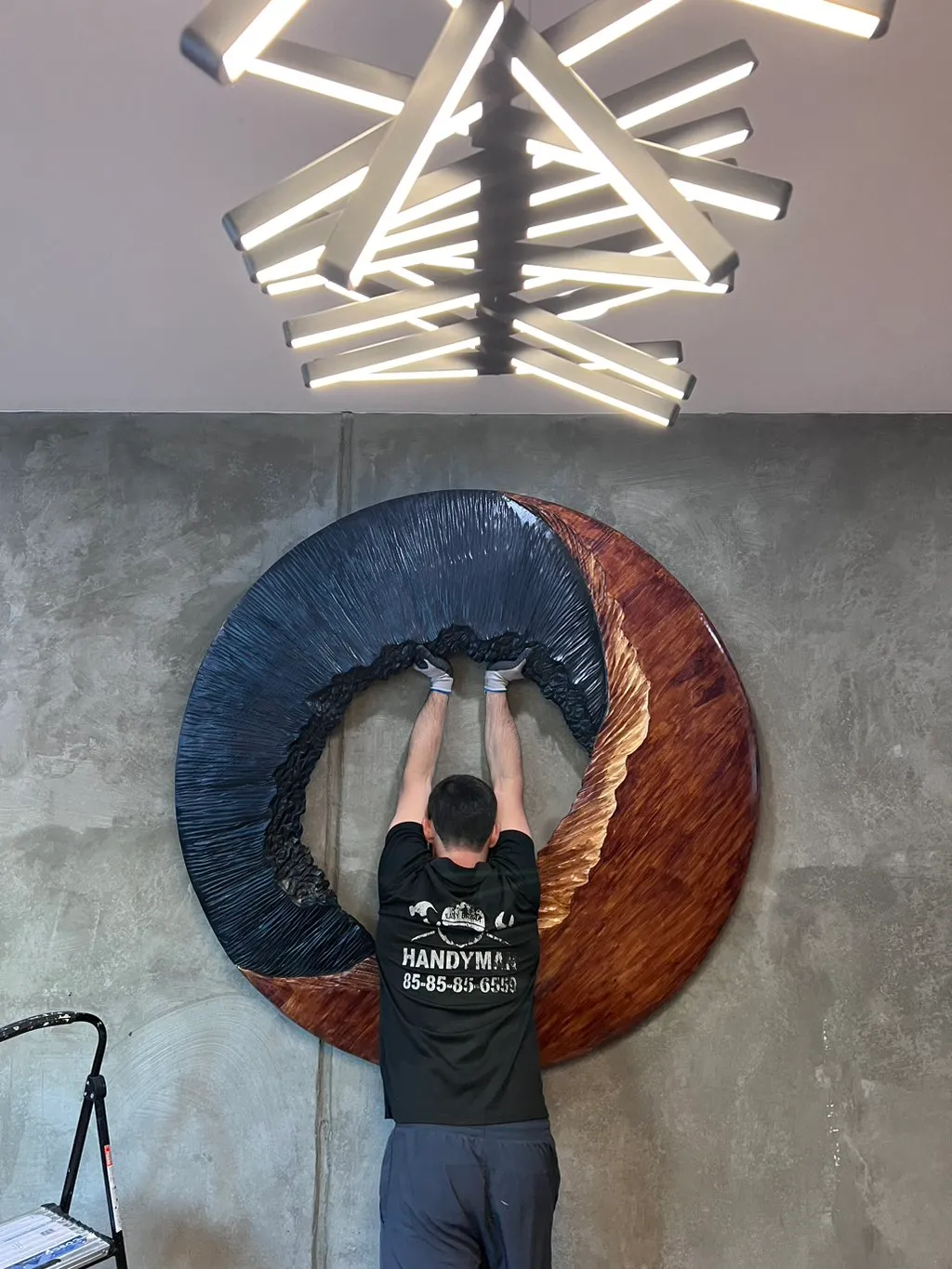Modern light fixture installation San Diego